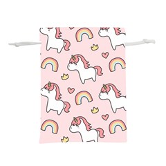 Cute Unicorn Rainbow Seamless Pattern Background Lightweight Drawstring Pouch (l) by Bedest