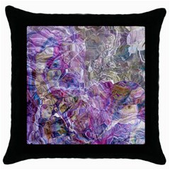 Abstract Pebbles Throw Pillow Case (black) by kaleidomarblingart