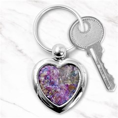 Abstract Pebbles Key Chain (heart) by kaleidomarblingart