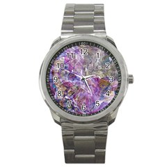 Abstract Pebbles Sport Metal Watch by kaleidomarblingart