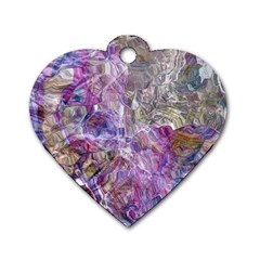 Abstract Pebbles Dog Tag Heart (two Sides) by kaleidomarblingart