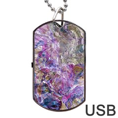 Abstract Pebbles Dog Tag Usb Flash (two Sides) by kaleidomarblingart