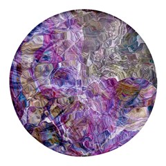 Abstract Pebbles Round Glass Fridge Magnet (4 Pack) by kaleidomarblingart