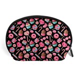 Black Yummy Sweet Lollipop Macaroon Cupcake Donut Accessory Pouch Front