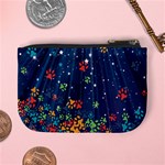 Funny Astronaut Pugs Black & Blue Space Stars Mini Coin Purse Back