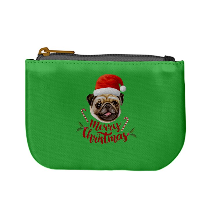 Xmas Doggy Green Mini Coin Purse