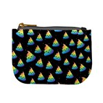 Cute Cartoon Black Rainbow Poop Print Mini Coin Purse Front