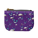 Cat Smile Dark Amethyst Shine Eyes Mini Coin Purse Front