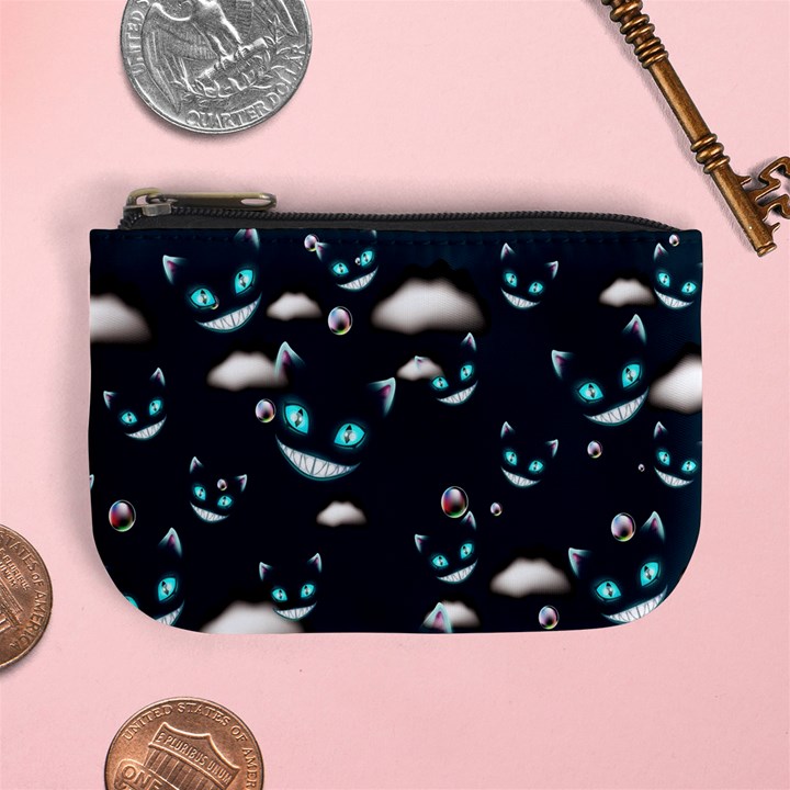 Cat Smile Dark Shine Eyes Mini Coin Purse