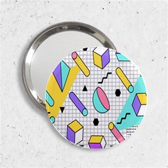 Tridimensional Pastel Shapes Background Memphis Style 2 25  Handbag Mirrors by Bedest