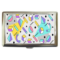 Tridimensional Pastel Shapes Background Memphis Style Cigarette Money Case by Bedest