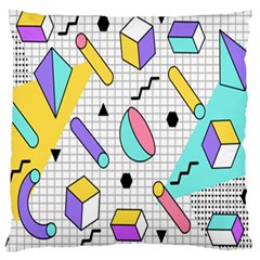 Tridimensional Pastel Shapes Background Memphis Style Large Cushion Case (two Sides) by Bedest