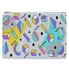 Tridimensional Pastel Shapes Background Memphis Style Cosmetic Bag (xxl) by Bedest