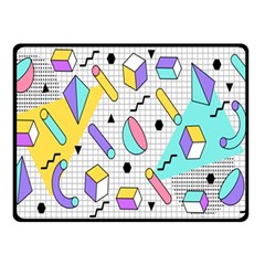 Tridimensional Pastel Shapes Background Memphis Style Two Sides Fleece Blanket (small) by Bedest