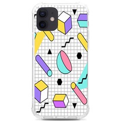 Tridimensional Pastel Shapes Background Memphis Style Iphone 12/12 Pro Tpu Uv Print Case by Bedest