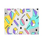 Tridimensional Pastel Shapes Background Memphis Style Premium Plush Fleece Blanket (Mini) 35 x27  Blanket Front