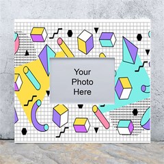 Tridimensional Pastel Shapes Background Memphis Style White Wall Photo Frame 5  X 7  by Bedest