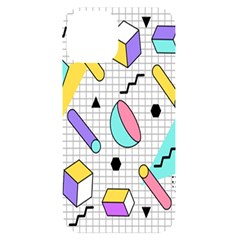 Tridimensional Pastel Shapes Background Memphis Style Iphone 14 Black Uv Print Case by Bedest