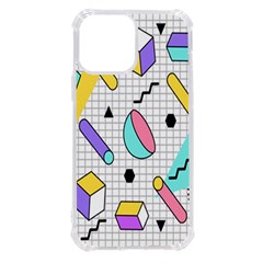 Tridimensional Pastel Shapes Background Memphis Style Iphone 13 Pro Max Tpu Uv Print Case by Bedest