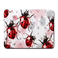 Ladybugs Pattern Texture Watercolor Small Mousepad by Bedest