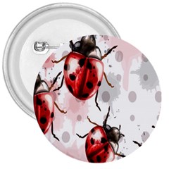 Ladybugs Pattern Texture Watercolor 3  Buttons by Bedest