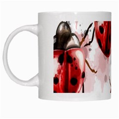 Ladybugs Pattern Texture Watercolor White Mug by Bedest