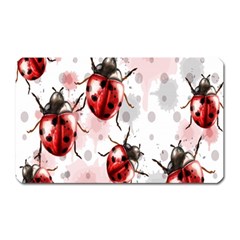 Ladybugs Pattern Texture Watercolor Magnet (rectangular) by Bedest