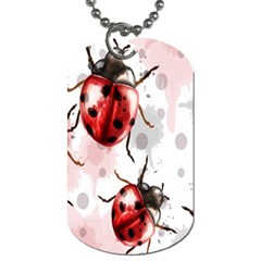 Ladybugs Pattern Texture Watercolor Dog Tag (one Side) by Bedest