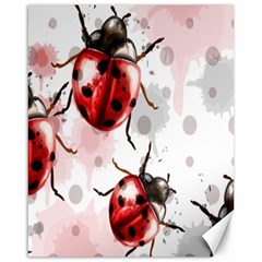 Ladybugs Pattern Texture Watercolor Canvas 16  X 20  by Bedest