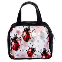 Ladybugs Pattern Texture Watercolor Classic Handbag (two Sides)