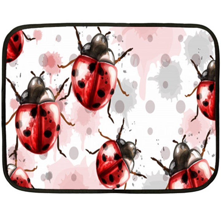 Ladybugs Pattern Texture Watercolor Fleece Blanket (Mini)