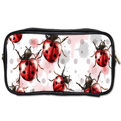 Ladybugs Pattern Texture Watercolor Toiletries Bag (two Sides) by Bedest