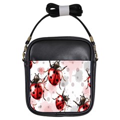 Ladybugs Pattern Texture Watercolor Girls Sling Bag by Bedest