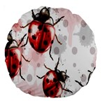 Ladybugs Pattern Texture Watercolor Large 18  Premium Round Cushions Front