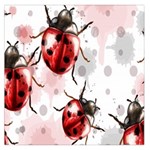 Ladybugs Pattern Texture Watercolor Square Satin Scarf (36  x 36 ) Front