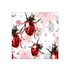 Ladybugs Pattern Texture Watercolor Satin Bandana Scarf 22  X 22  by Bedest