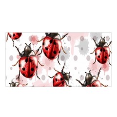 Ladybugs Pattern Texture Watercolor Satin Shawl 45  X 80  by Bedest