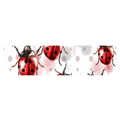 Ladybugs Pattern Texture Watercolor Oblong Satin Scarf (16  X 60 ) by Bedest