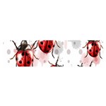 Ladybugs Pattern Texture Watercolor Oblong Satin Scarf (16  x 60 ) Front