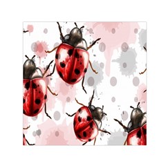 Ladybugs Pattern Texture Watercolor Square Satin Scarf (30  X 30 ) by Bedest