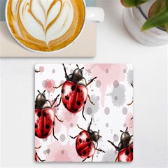 Ladybugs Pattern Texture Watercolor Uv Print Square Tile Coaster  by Bedest