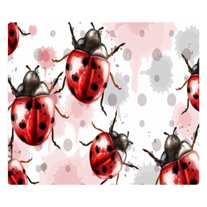 Ladybugs Pattern Texture Watercolor Premium Plush Fleece Blanket (Small)