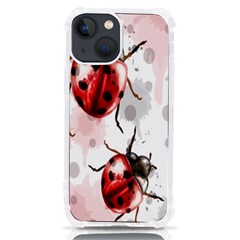 Ladybugs Pattern Texture Watercolor Iphone 13 Mini Tpu Uv Print Case by Bedest