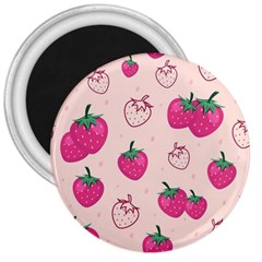 Seamless Strawberry Fruit Pattern Background 3  Magnets by Bedest