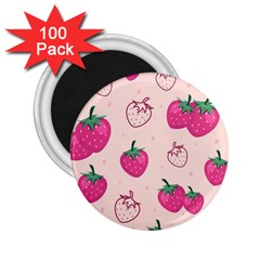 Seamless Strawberry Fruit Pattern Background 2 25  Magnets (100 Pack)  by Bedest