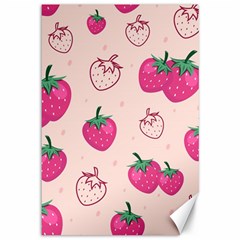 Seamless Strawberry Fruit Pattern Background Canvas 12  X 18 