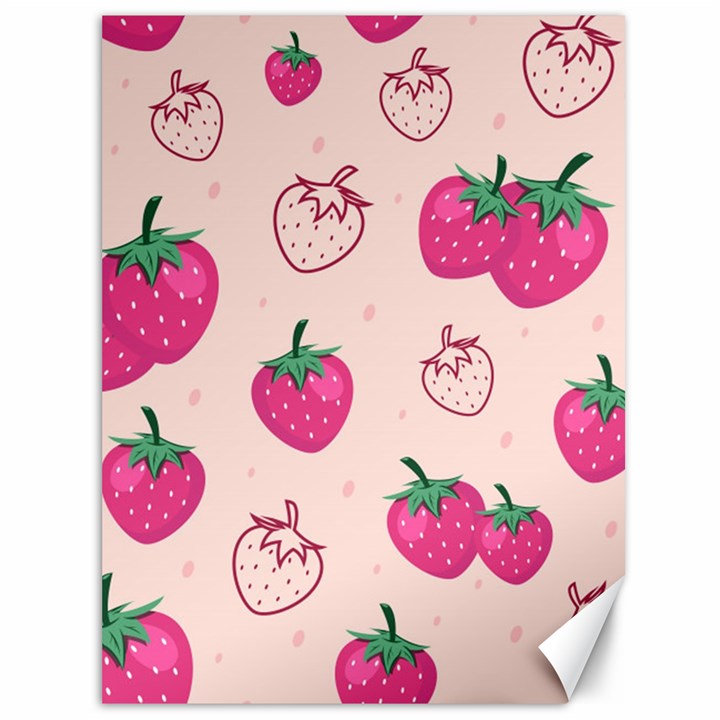 Seamless Strawberry Fruit Pattern Background Canvas 36  x 48 