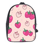 Seamless Strawberry Fruit Pattern Background School Bag (XL) Front