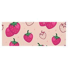 Seamless Strawberry Fruit Pattern Background Banner And Sign 8  X 3  by Bedest