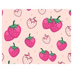 Seamless Strawberry Fruit Pattern Background Premium Plush Fleece Blanket (medium) by Bedest